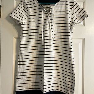 Tommy Hilfiger White and Black Striped Dress